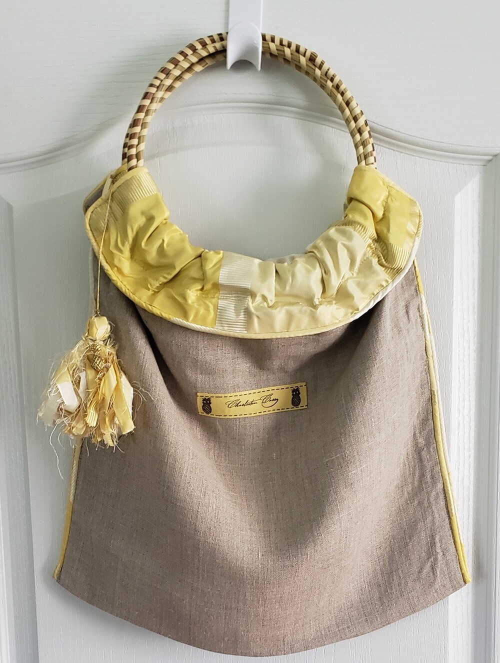 Charleston Carry 'Boho on Broad' Handbag – Sweetgrass & Belgian Linen, Excellent
